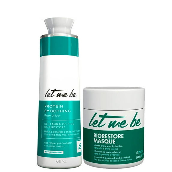 Kit Let Me Be Progressive Mask Protein Smoothing Biorestore Masque Hair Care 2x500ml/2x16.9fl.oz