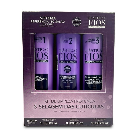 Kit Plastica dos Fios Brazilian Keratin Hair Treatment 3x1L/3x33.8fl.oz