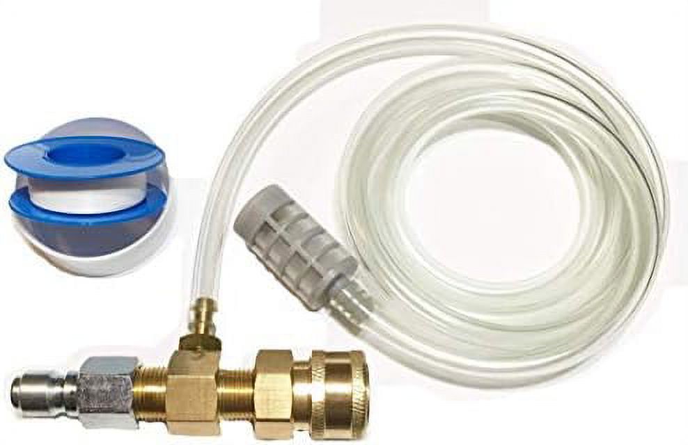 Downstream Injector Kit For Pressure Washer – Brass & Stainless Steel, Soap/Chemical Applicator With Barbed Fittings