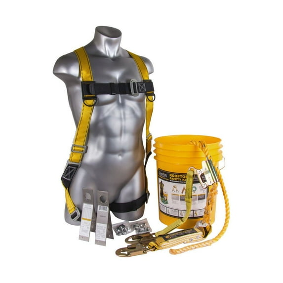 Guardian Fall Protection Bos-R25 Bucket Of Safe Tie Complete Roofer Kit With Harness And Anchor