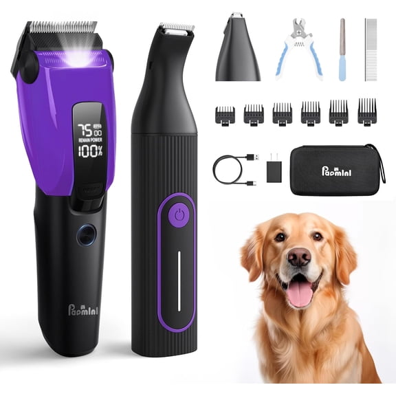 &   Kit for Thick Coats,   Trimmer with  Display & Storage Bag (Purple, 2 in 1)