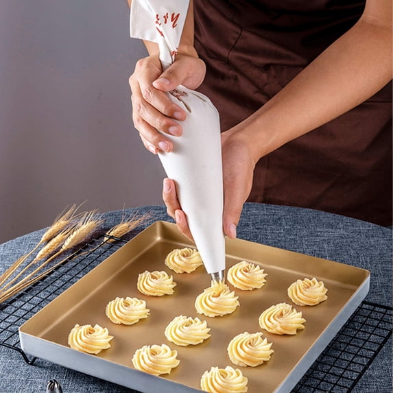 Kit with Reusable Icing Bags and Precision Nozzles for Baking and Art