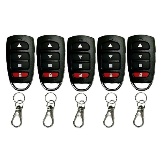 Gantch 433.92MHz 4-Button Copy Cloning Remote Control | Comes with Free Battery & Key Fob | Fits Garage Door Gate Rolling Door RD433- ARROW -5PCS