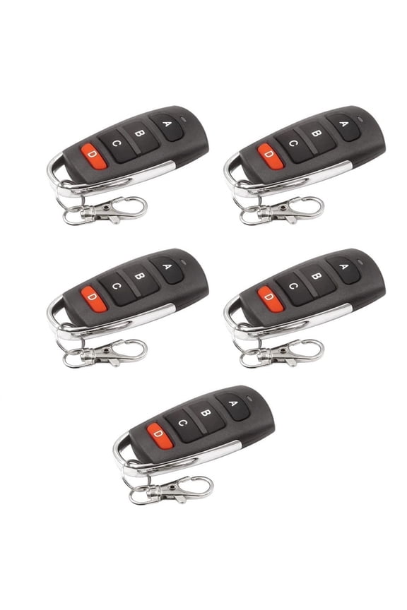 433MHz 4-Button Copy Cloning Remote Control | Comes with Free Battery & Key Fob | Fits Garage Door Gate Rolling Door