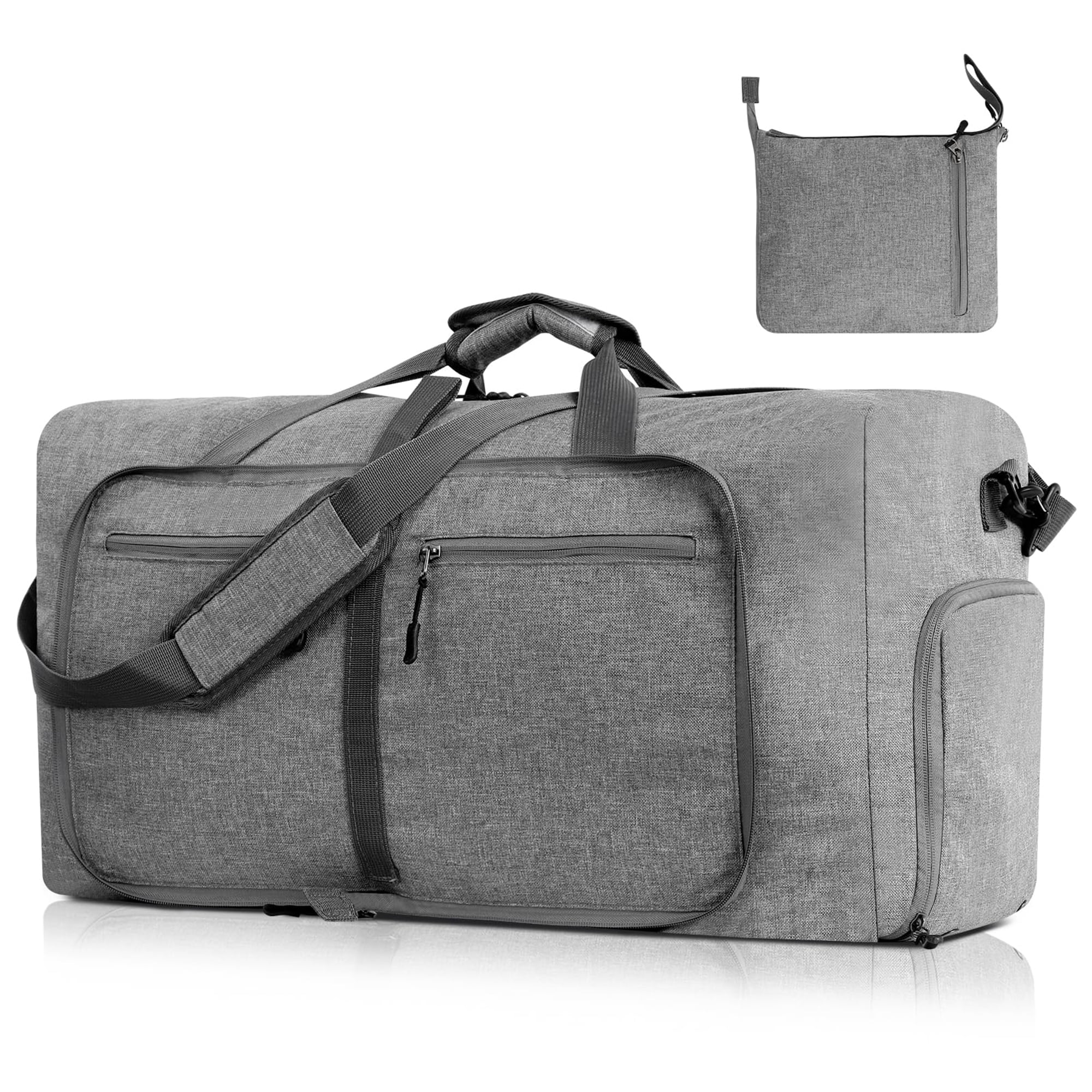 KitGody Travel Duffel Bag,Grey Foldable Gym Bag Large Capacity Yoga ...