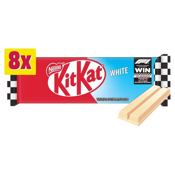 KitKat 2 Finger White Biscuit Bars 8 Pack Multipack 165.6g, Imported from Britain