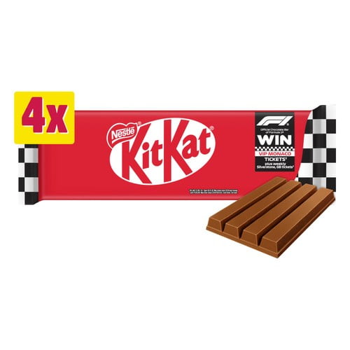 KitKat 4 Finger Milk Chocolate Bar Multipack 4 x 41.5g, British Import (Pack of 6)