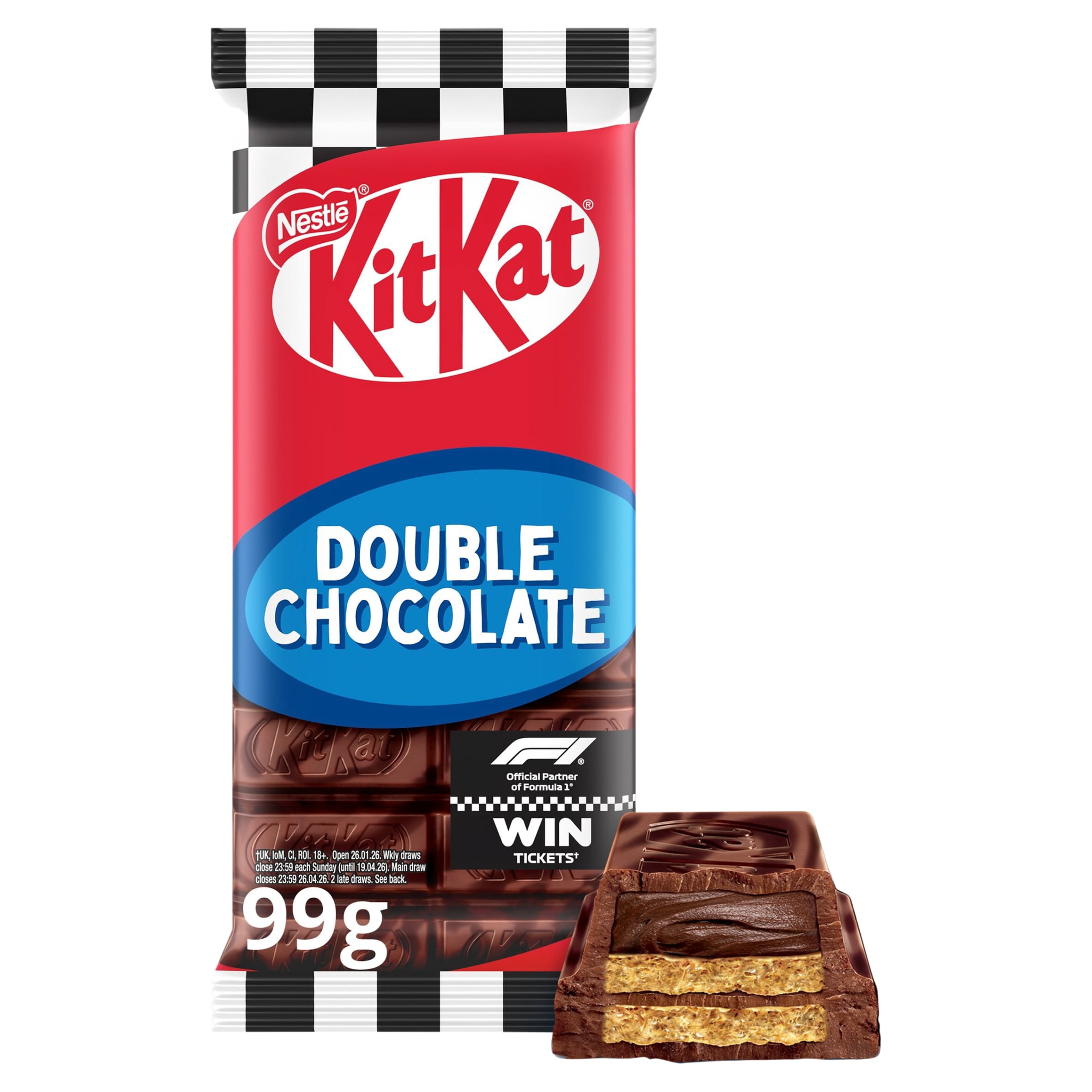KitKat Double Chocolate Sharing Bar 99g, Imported from Britain