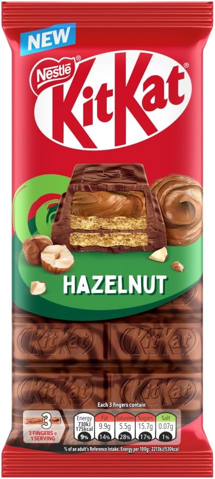 KitKat Hazelnut Sharing Bars 15 x 99g – Crispy Wafer with Creamy