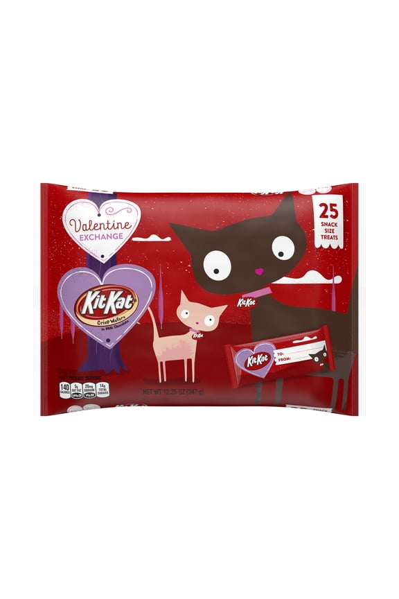 KIT KAT Milk Chocolate Wafer Snack Size, Valentine's Candy Bag, 12.25 oz (25 Pieces)