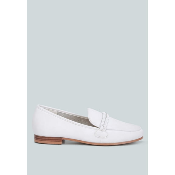 Kita Braided Strap Detail Loafers In Nude