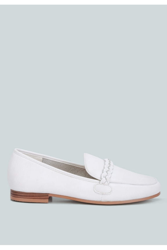 Kita Braided Strap Detail Loafers In Nude