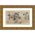 thumbnail image 1 of Kitagawa Utamaro 14x10 Gold Ornate Wood Frame and Double Matted Museum Art Print Titled - Musashi, Omi, Yamashiro, and Settsu Provinces from the Series Fashionable Six Jewel Rivers (Furyu Mu, 1 of 4