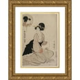 thumbnail image 1 of Kitagawa Utamaro 14x18 Gold Ornate Wood Frame and Double Matted Museum Art Print Titled - An Attractive Woman Who Looks Like the Actor Iwai Hanshiro V (1806), 1 of 4