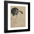 thumbnail image 1 of Kitagawa Utamaro 17x24 Black Modern Framed Museum Art Print Titled - Head of Woman Holding Towel in Her Mouth (Late 18th Century - Ca. 1806), 1 of 5