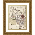 thumbnail image 1 of Kitagawa Utamaro 19x24 Gold Ornate Framed and Double Matted Museum Art Print Titled - Niwaka Performance; Zensei Kogane No Hana (circa 1800), 1 of 4