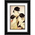 thumbnail image 1 of Kitagawa Utamaro 2x Matted 18x24 Black Ornate Framed Art Print 'Three Beauties of the Present Day', 1 of 2
