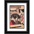 thumbnail image 1 of Kitagawa Utamaro 2x Matted 20x24 Black Ornate Framed Art Print 'Enjoying the Cool Evening Breeze on and under the Bridge', 1 of 2
