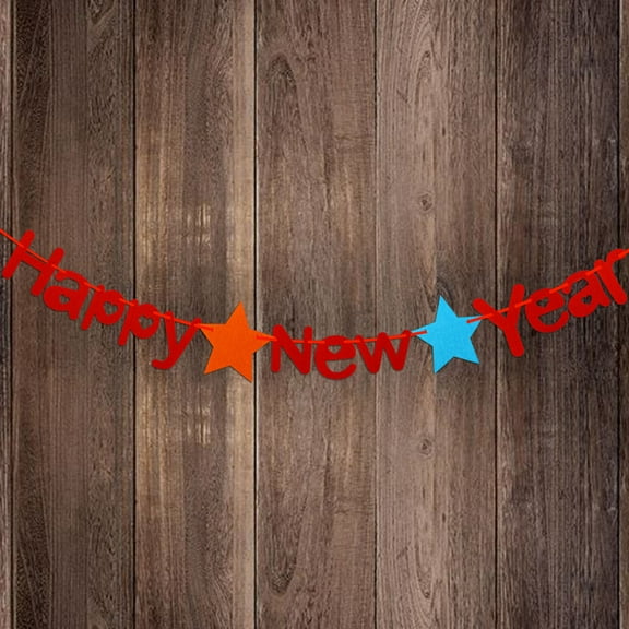 Kitandove 1 Set Happy New Year Colorful Decorations Bunting Garland Streamer For Home Party And Photo Props