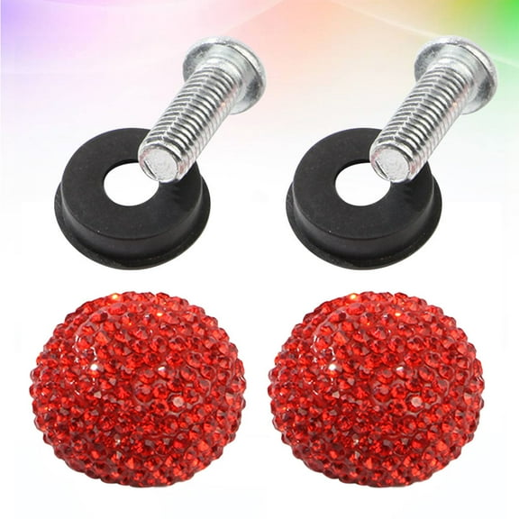 Kitandove 1 Set License Plate Screws Fastener Red Plastic for Car Owners Anti Theft