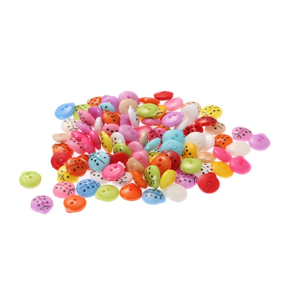 Kitandove Ladybug Buttons Assorted Color 100Pcs 0.5In