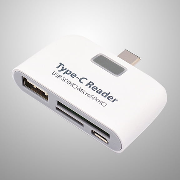 Kitandove 1Pack Compact White Plastic Hub for Desktop with USB 3.1 and Card Reader for Laptops