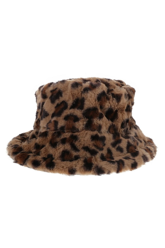 1Pc Bucket Shape Leopard Print Fisherman Hat Soft Portable for Indoor Use