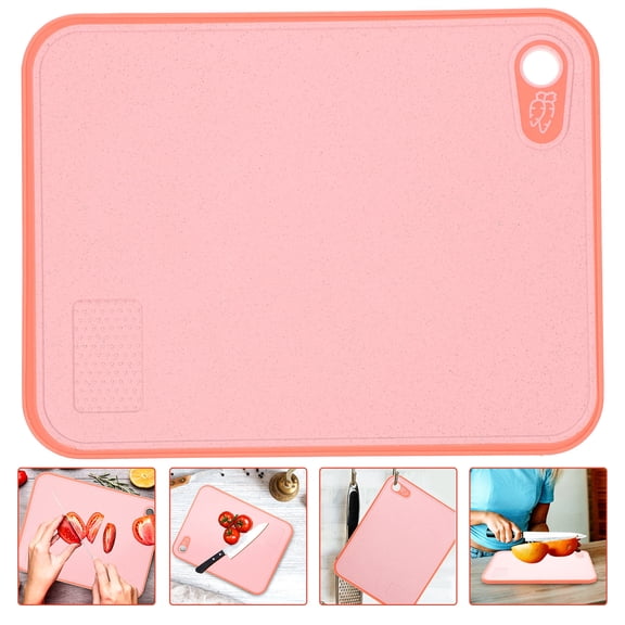 Kitandove 1Pcs Pink Wheat Straw Cutting Board With Juice Trough For Kitchen Tool