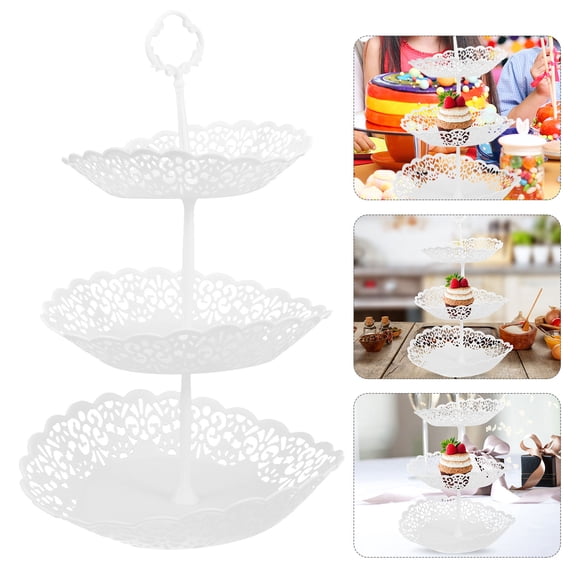 Kitandove Party Cake Rack White 1Set 11.2x11.2x14.2in