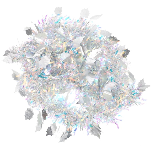 Kitandove Shiny Tinsel Hanging Garland Tinsel Garland Silver Plastic 1Pcs Indoor Decoration