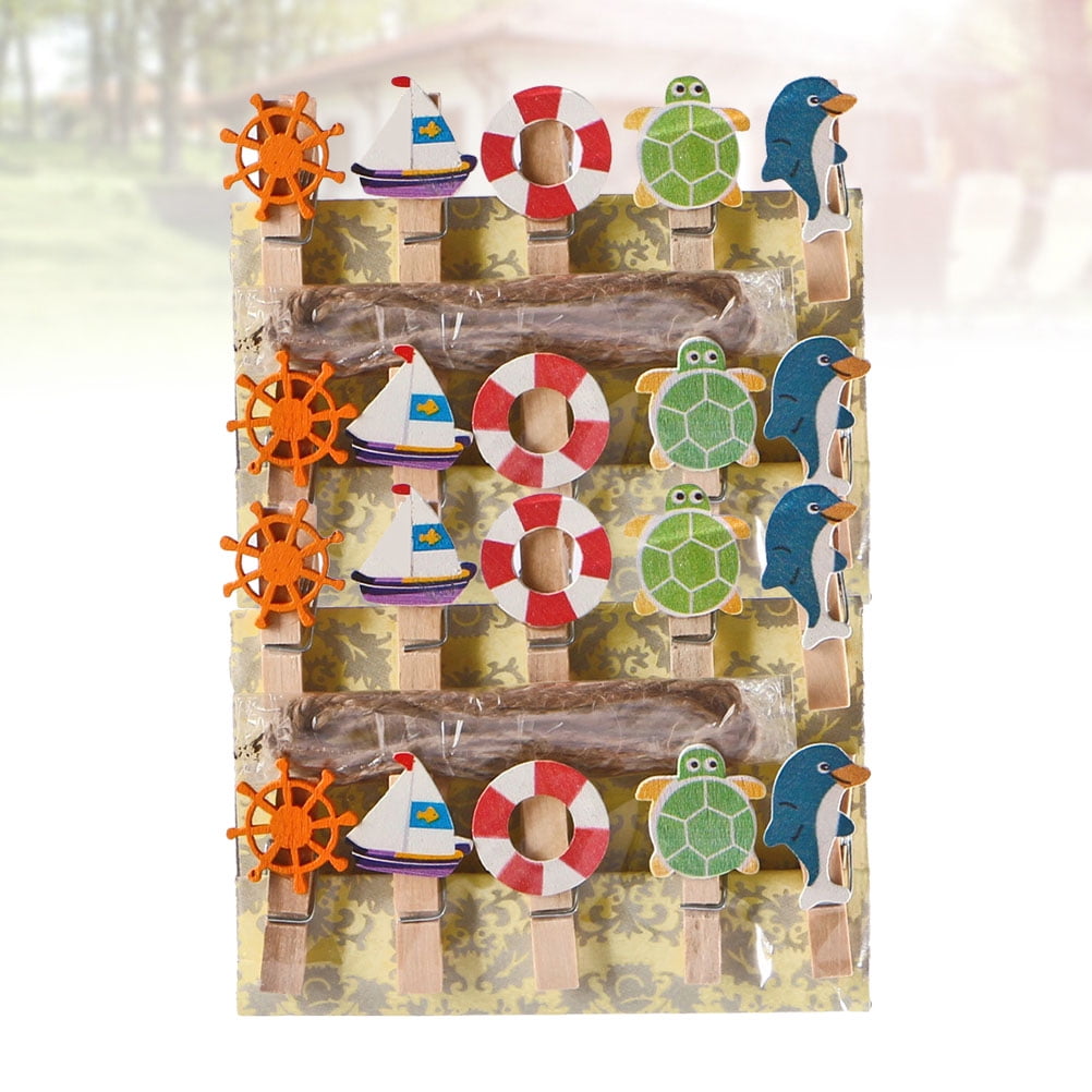 Kitandove 1Set Assorted Color Mini Wood Clips for Clipping Messages and ...