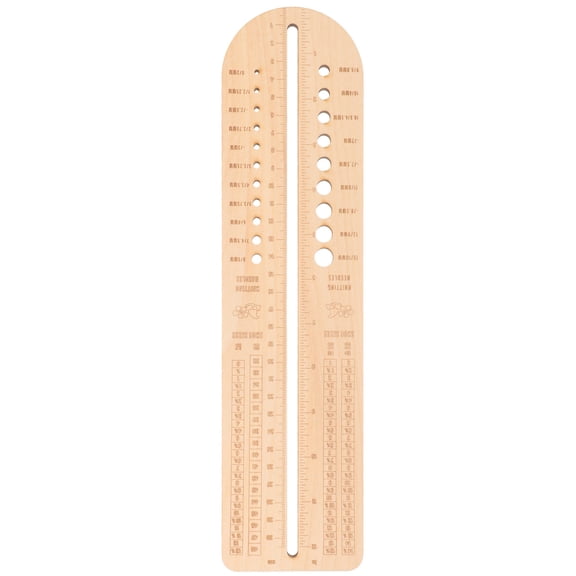 Kitandove 1Set Practical Knitting Crochet Tools Sock Blocking Ruler Wooden Beige For Craft Projects