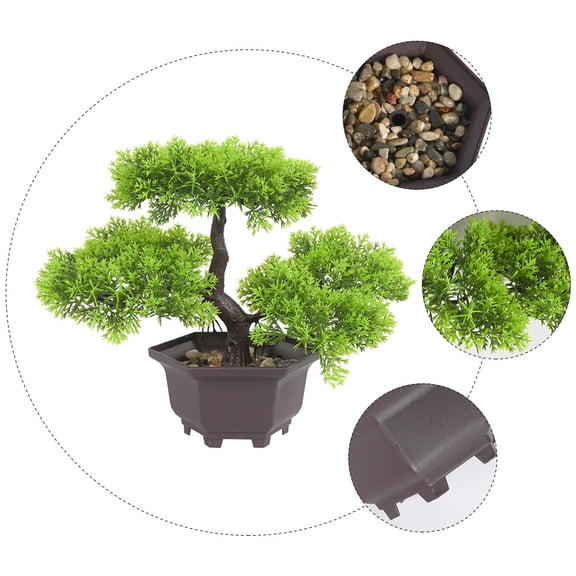 Kitandove 1Set Simulated Tree Bonsai for Indoor Decor No Maintenance Non-wilting 26*8.7in