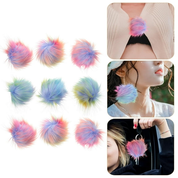 Kitandove 24Pcs Round Artificial Wool Faux Fluffy Balls for Diy Craft Projects and Handmade Accessories Pompoms for Hats