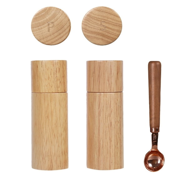 Kitandove Kitchen Gadgets Wooden Manual Salt Pepper Grinder for Home Users 3Pcs