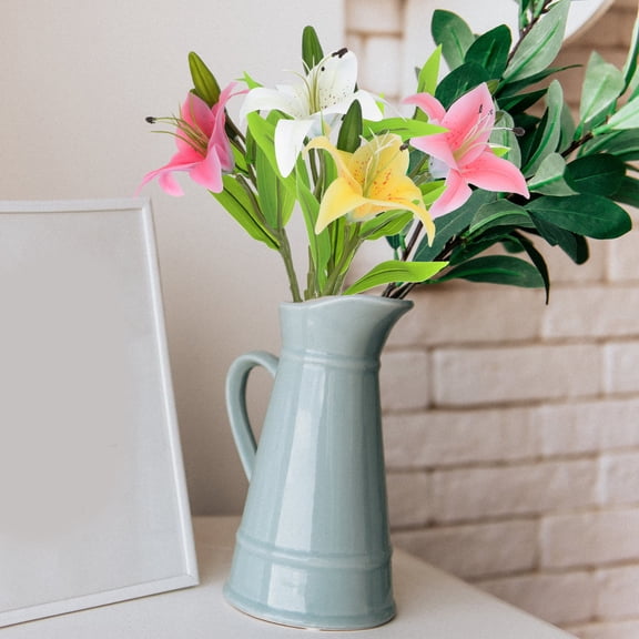 Kitandove 4Pcs Fake Flower Decor Artificial Lilies Easter Home Decor Bar Decor