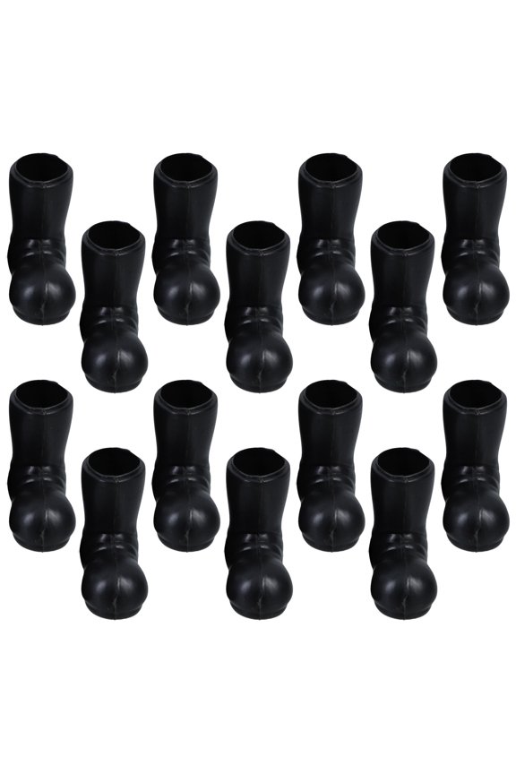 Doll Boots Mini Ankle Boots Black Plastic 7 Pairs 1.2X1.1X0.4in