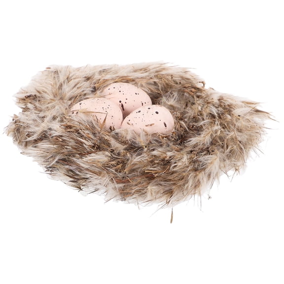 Kitandove Bird Nest Landscape Bird Nest With Fake Eggs For Decorative Accessory 1 Set