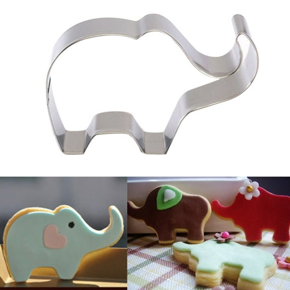 Kitandove Elephant Shaped Biscuit Baking Moulds 1Pcs for Home Kitchen 3.2x2in