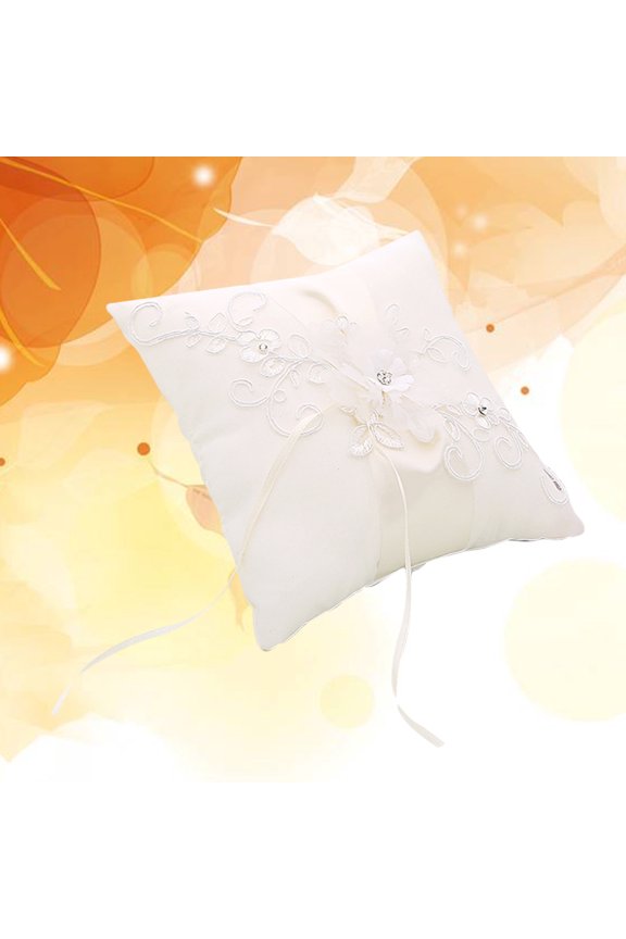 Wedding Decoration Ring Pillow 1Set 7.1x7.1x2in White