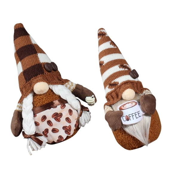 Kitandove Faceless Gnome Decor Flocked Plastic for Family Party Photography 2Pcs Funny Garden Decor