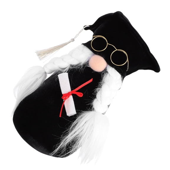 Kitandove Graduation Season Home Decoration Gnome Plush Doll Cloth Stone Particles Round Face 1Pcs