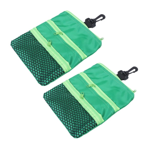 Kitandove Portable Golf Tee Bag Storage Pouch Made of Durable Polyester for Equipment and Balls Kit Green 2Pcs