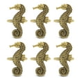thumbnail image 1 of KitchaBon Gold Napkin Rings Set of 6, Table Setting Centerpiece - Seahorse, 1 of 3