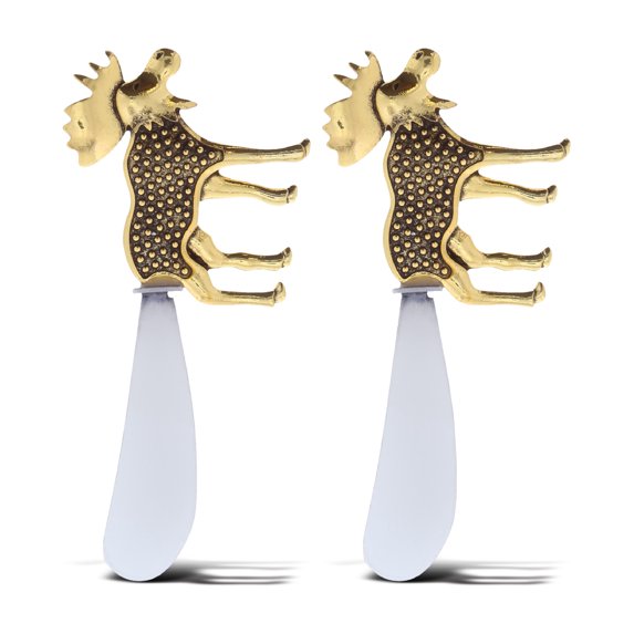KitchaBon Gold Stainless Steel Dip & Cheese Spreader, Set of 2 - 4.5" - Moose