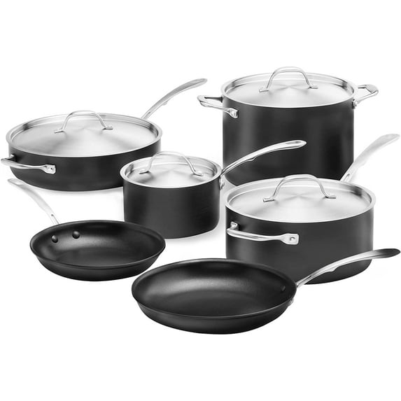Kitchara 18/10 Stainless Steel Cookware - Non Toxic 5 Ply & Fully Clad Stainless Steel - Professional Chef Quality 10 Piece Pot and Pan Set with Frying Pans Saucepans Saute Pan an