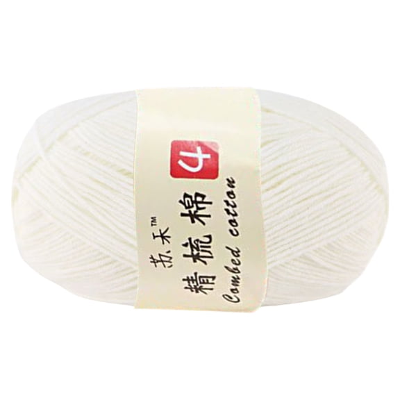Kitchen 1 PCS Soft Cotton Yarn Skeins for DIY Doll Sweater Hats Scarf Shawl,Soft Cotton Baby Yarn Skeins,for Diy Doll Sweater Hats Scarves Shawl, Knitting Crochet Thread for Beginners(White,0.078")