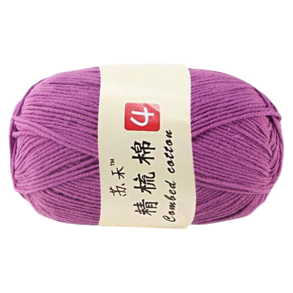 Kitchen 1 PCS Soft Cotton Yarn Skeins for DIY Doll Sweater Hats Scarf Shawl,Soft Cotton Baby Yarn Skeins,for Diy Doll Sweater Hats Scarves Shawl, Knitting Crochet Thread for Beginners(Purple,0.078")
