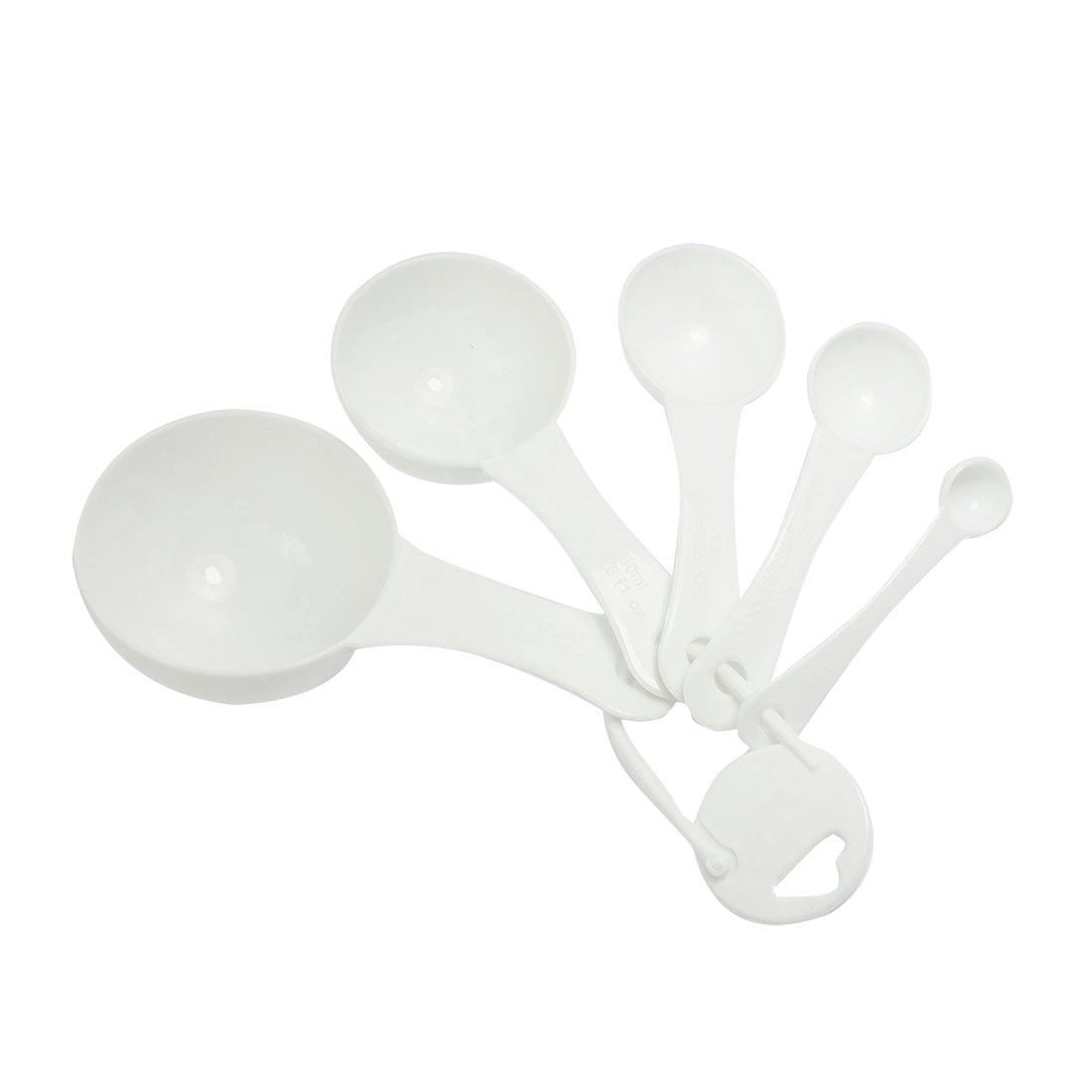 Kitchen 1ml 5ml 15ml 50ml 100ml White Plastic Measure Spoon Set