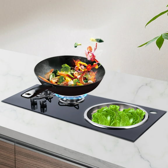 Kitchen 2 Burner Gas Stove Integrated LPG Gas Stove Hob Sink Combo For Boat Caravan